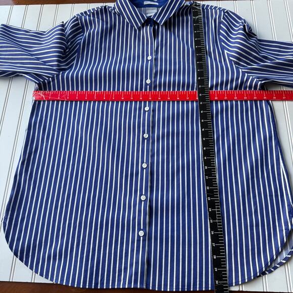 Chico’s Blue White Stripe Buttondown shirt size 20 Classic fit - Picture 7 of 8